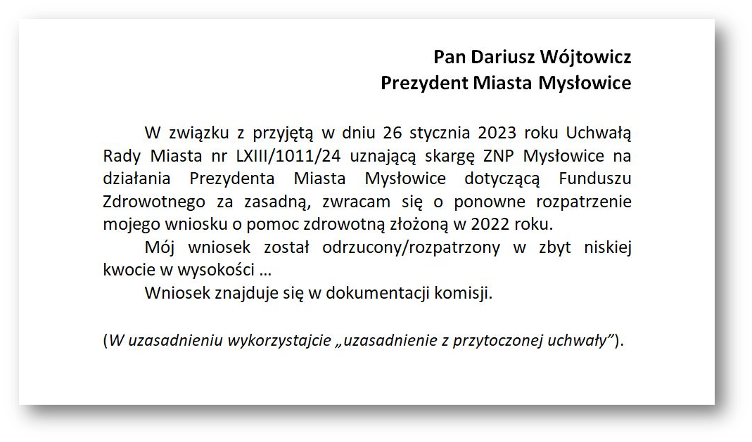 Przykładowy wzór Przykładowy wzór