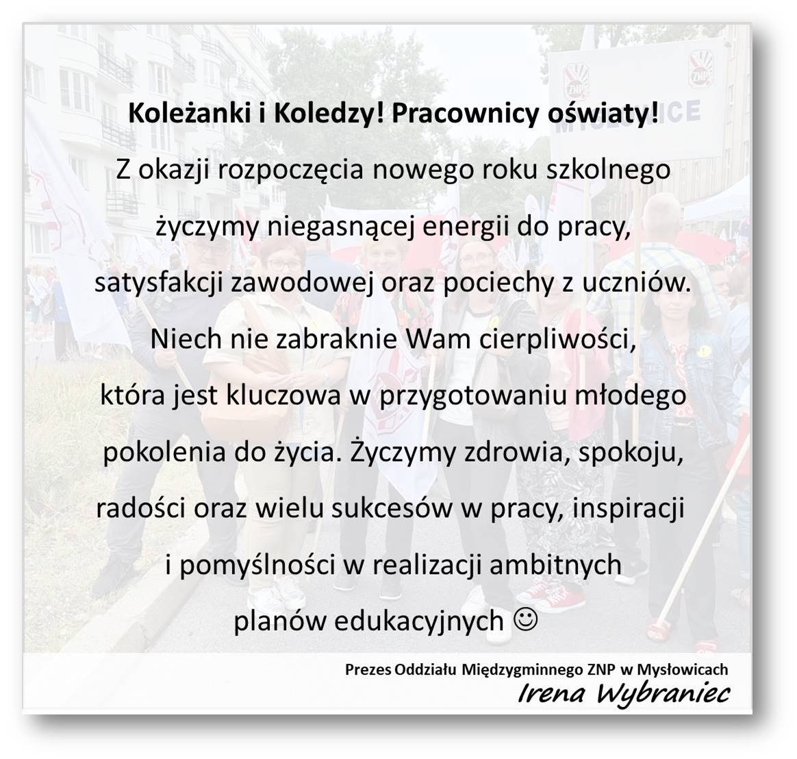 Życzenia na rozpoczęcie roku szkolnego 2025/2026