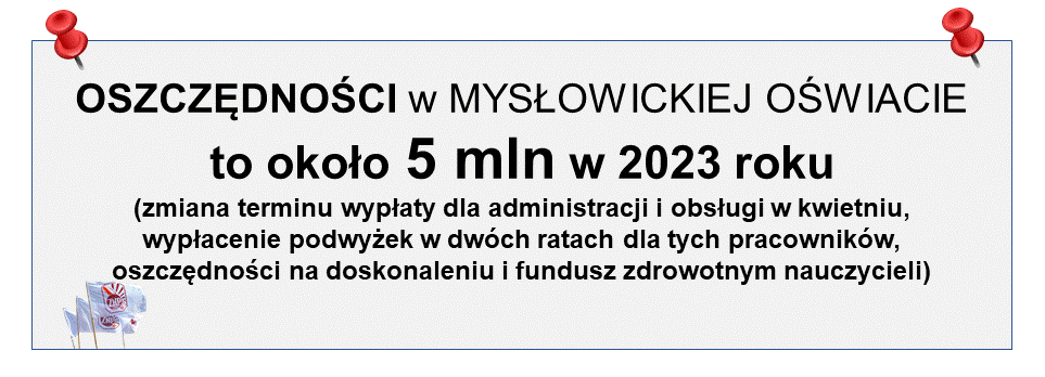 OSZCZĘDNOŚCI w MYSŁOWICKIEJ OŚWIACIE OSZCZĘDNOŚCI w MYSŁOWICKIEJ OŚWIACIE