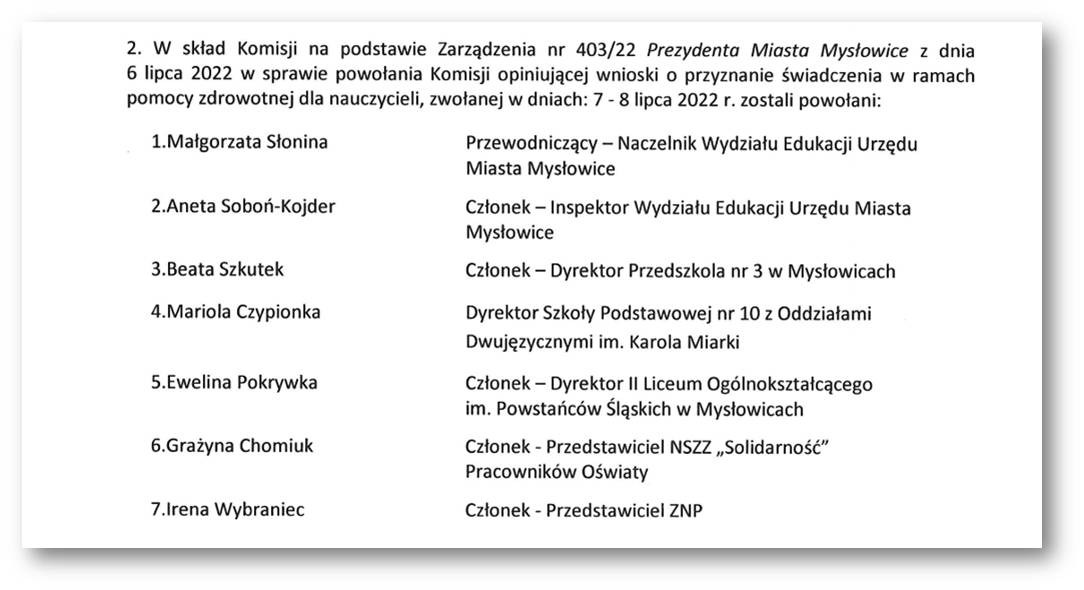 Skład Komisji na 07-08.07.2022 Skład Komisji na 07-08.07.2022